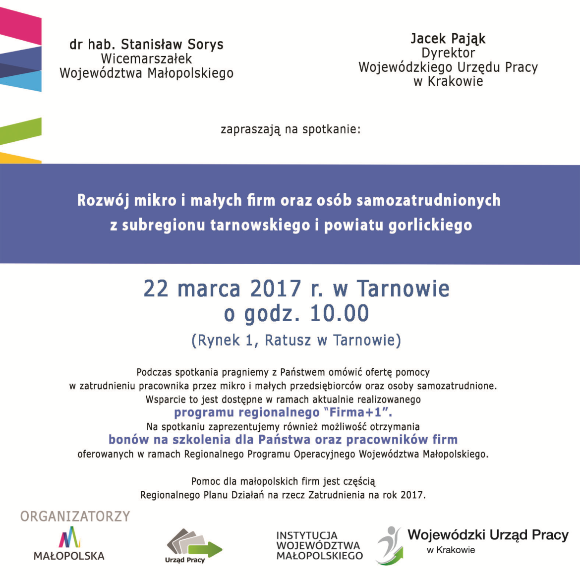 Zaproszenie na spotkanie w Tarnowie