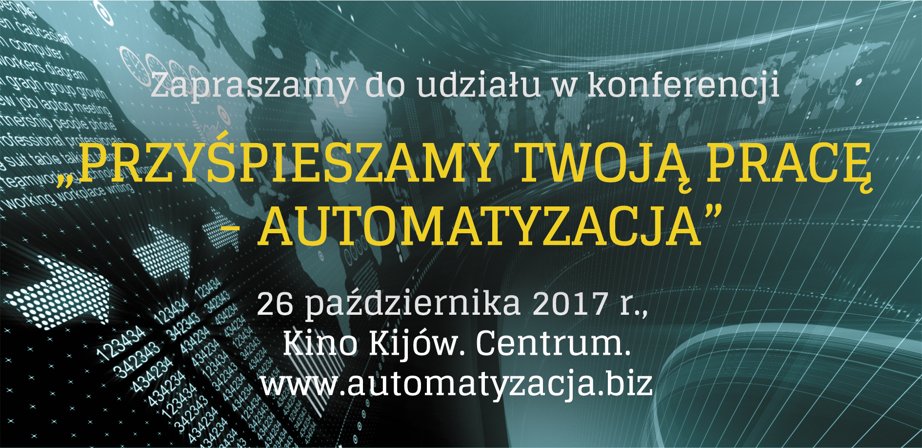 Plakat promujący konferencję poświęconą automatyzacji procesów