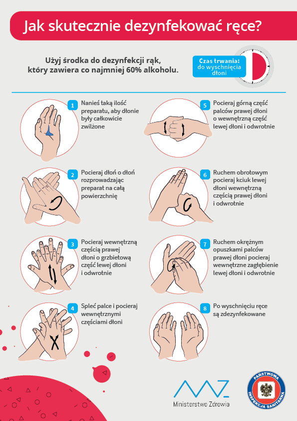 Instrukcja dezynfekcja rąk.