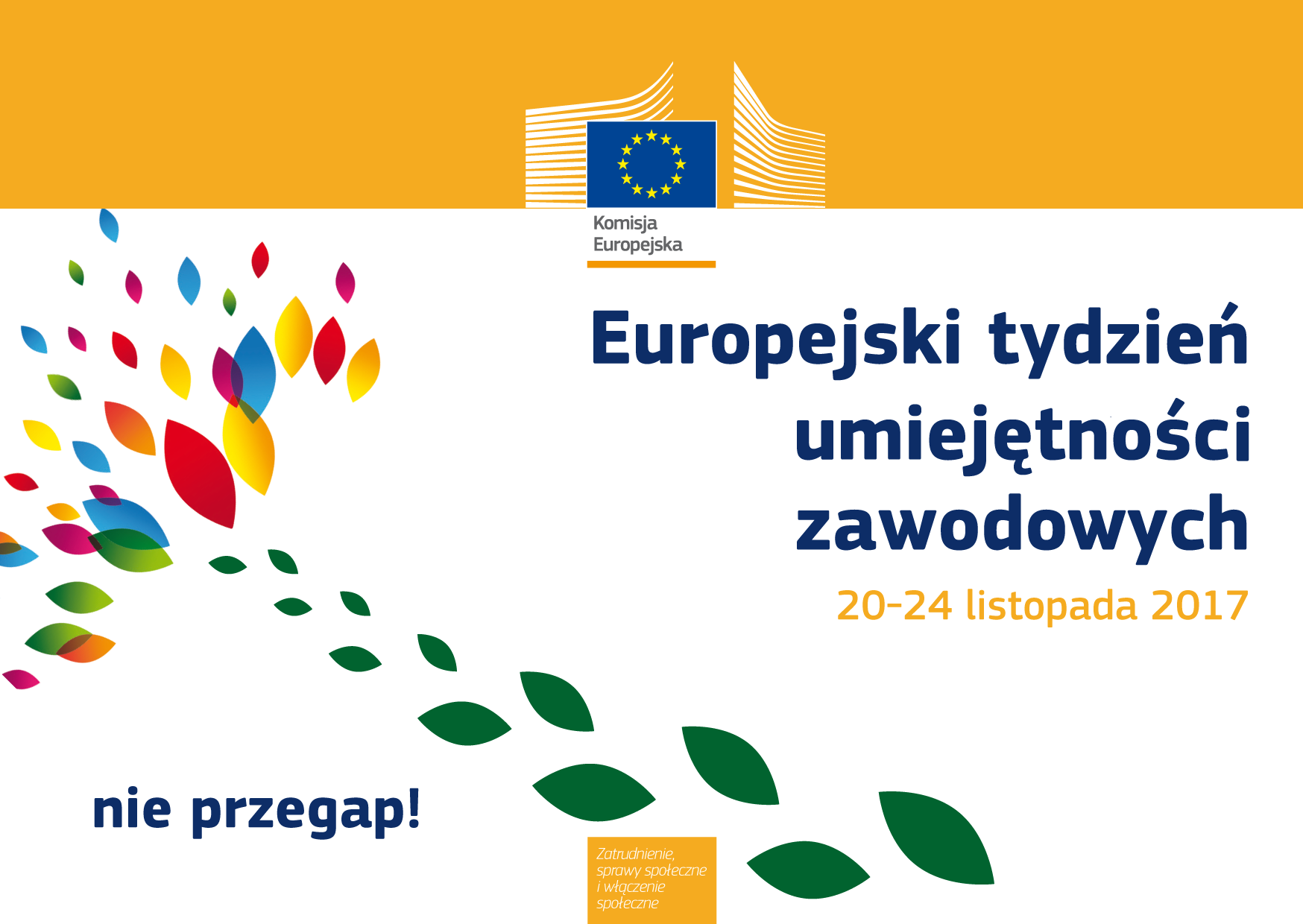 Plakat promujący Europejski Tydzień Umiejętności Zawodowych