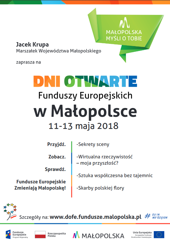 Dni Otwarte Funduszy Europejskich 2018 - plakat