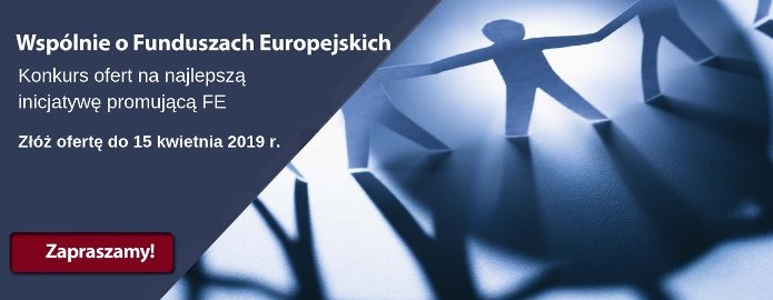 Plakat promujący konkurs ofert na najciekawszą inicjatywę Funduszy Europejskich