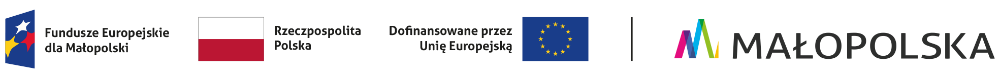 Zestawienie logotypów informujące o dofinansowaniu projektu z programu Fundusze Europejskie dla Małopolski