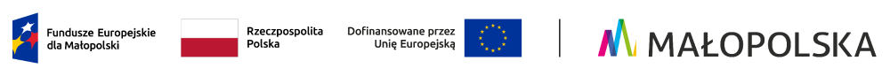 Zestawienie logotypów informujące o dofinansowaniu projektu z programu Fundusze Europejskie dla Małopolski
